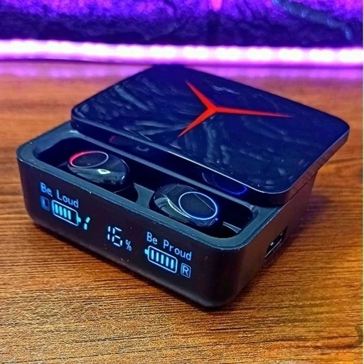 ایرپاد M90pro گیمینگ ضداب اورجینال2024پاوربانک دار کیفیت درجه یک بلوتوث نسخه 5.3 صحفه نمایش دار