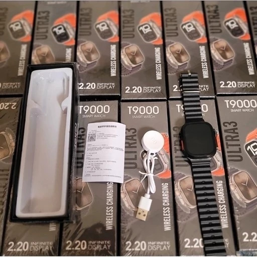 اپل واچ ساعت هوشمند T9000 ultra 3 اصلی 2024 بالاترین کیفیت بازار ++A تمام صحفه امولد طرح اپل واچ ارسال رایگان