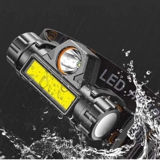 چراغ پیشانی هدلایت مقاوم در برابر آب شارژی با usb