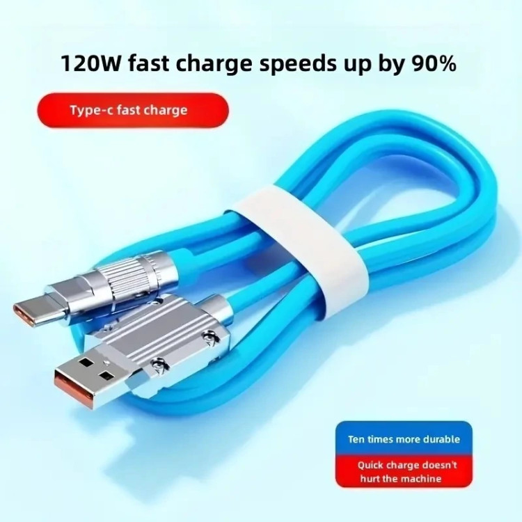 سیم شارژر تایپ سی سیلیکونی 120w