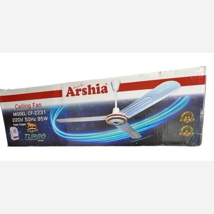 پنکه سقفی 95وات ارشیا سه پره 220 تمام مس (2231) با 2سال گارانتی