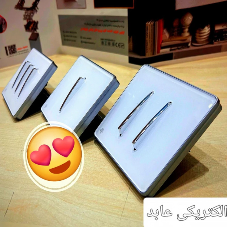 کلید پریز آسیا مدل یاقوت سفید نقره ای با 5سال گارانتی