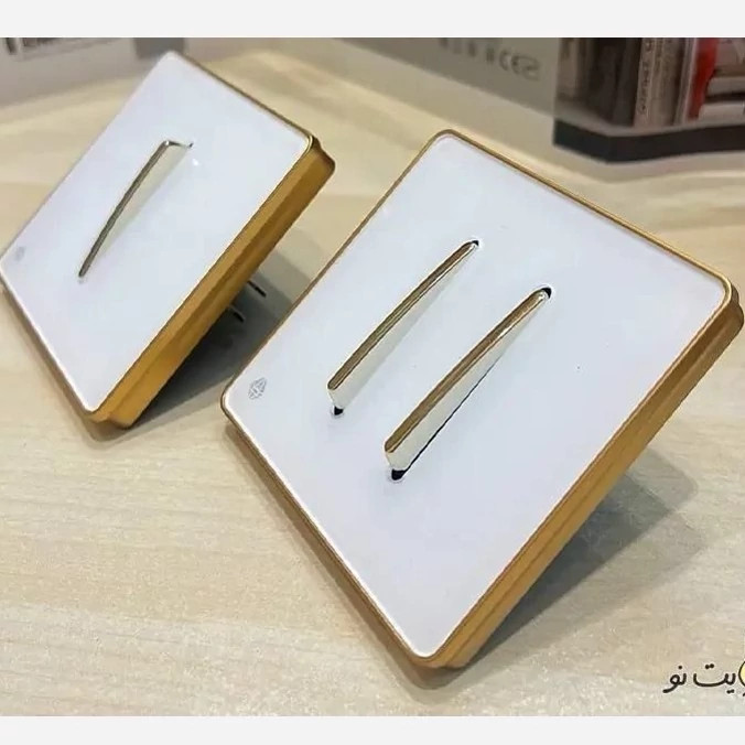 کلید و پریز آسیا مدل یاقوت سفید طلایی با گارانتی 5ساله